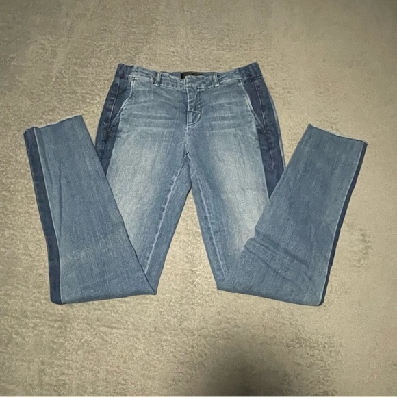 Vince sunset blvd tuxedo stripe skinny straight jeans size 25 - Picture 2 of 13